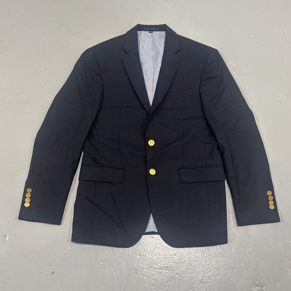 Jos. A. Bank 1905 Collection Navy Blue Wool Blazer Gold Buttons 36 Short
